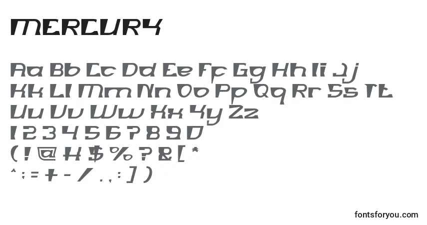 Czcionka MERCURY (134102) – alfabet, cyfry, specjalne znaki