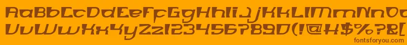 Fonte MERCURY – fontes marrons em um fundo laranja