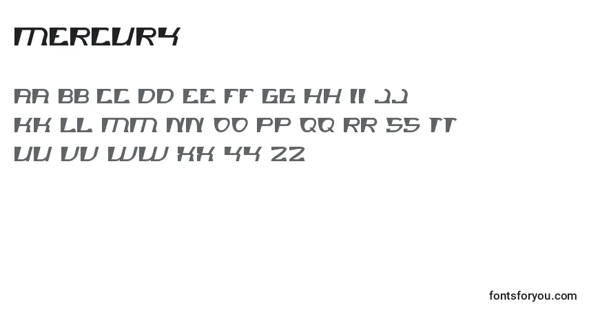 A fonte MERCURY (134103) – alfabeto, números, caracteres especiais