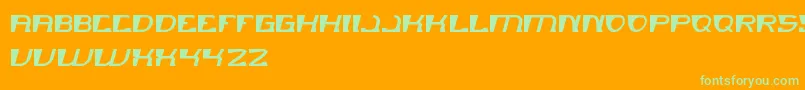 MERCURY-Schriftart – Grüne Schriften auf orangefarbenem Hintergrund