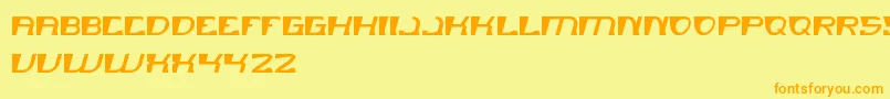 MERCURY-Schriftart – Orangefarbene Schriften auf gelbem Hintergrund