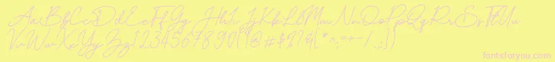 Mereoleona Script Font – Pink Fonts on Yellow Background