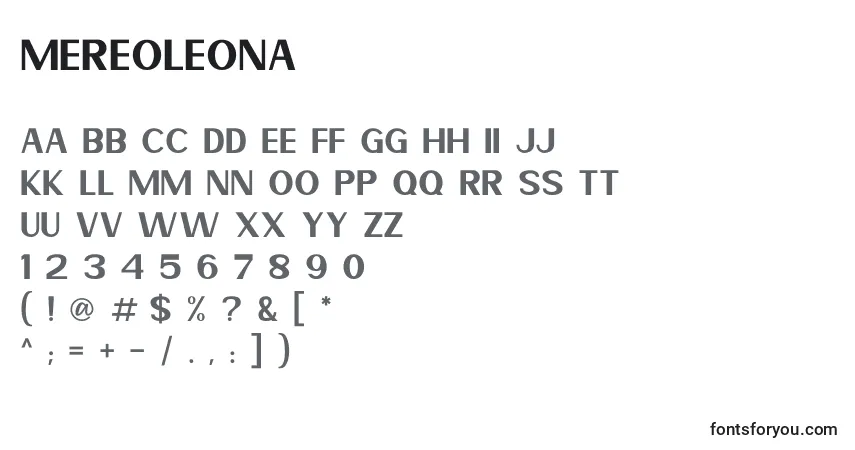 Schriftart Mereoleona – Alphabet, Zahlen, spezielle Symbole
