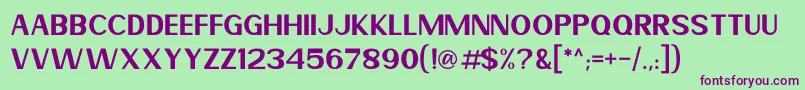 Mereoleona-fontti – violetit fontit vihreällä taustalla