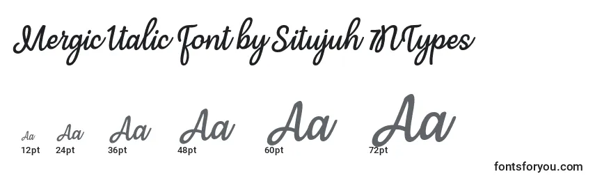 Größen der Schriftart Mergic Italic Font by Situjuh 7NTypes