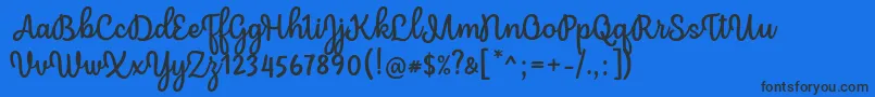Mergic Regular Font by Situjuh 7NTypes Font – Black Fonts on Blue Background