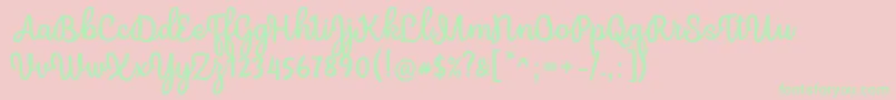 Mergic Regular Font by Situjuh 7NTypes-Schriftart – Grüne Schriften auf rosa Hintergrund