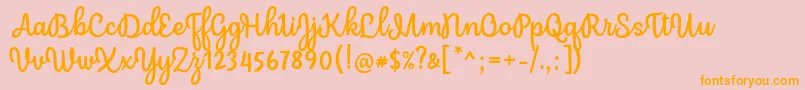 Mergic Regular Font by Situjuh 7NTypes Font – Orange Fonts on Pink Background