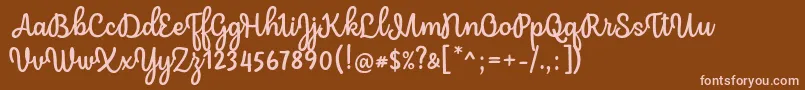 Mergic Regular Font by Situjuh 7NTypes Font – Pink Fonts on Brown Background