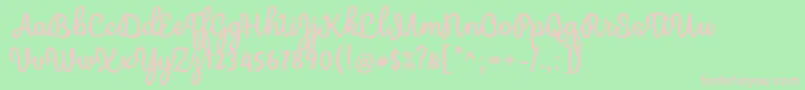 Mergic Regular Font by Situjuh 7NTypes Font – Pink Fonts on Green Background