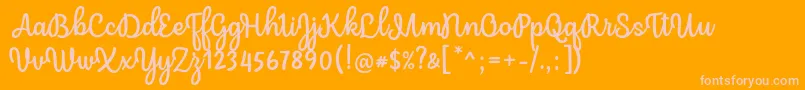 Czcionka Mergic Regular Font by Situjuh 7NTypes – różowe czcionki na pomarańczowym tle