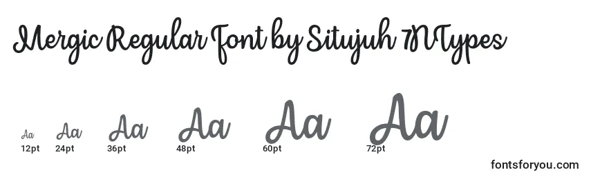 Größen der Schriftart Mergic Regular Font by Situjuh 7NTypes