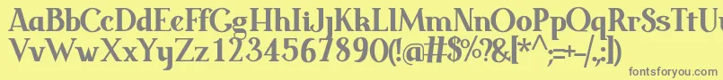 フォントMeridies Antiqua – 黄色の背景に灰色の文字