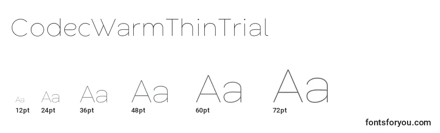 CodecWarmThinTrial Font Sizes