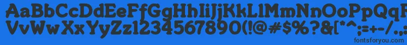 MERKIN  -fontti – mustat fontit sinisellä taustalla