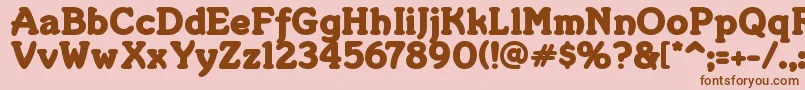 MERKIN  -Schriftart – Braune Schriften auf rosa Hintergrund