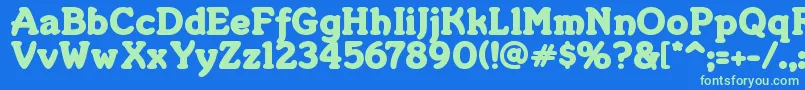 MERKIN   Font – Green Fonts on Blue Background