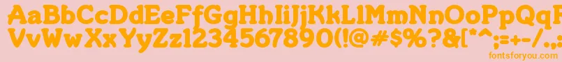 MERKIN  -fontti – oranssit fontit vaaleanpunaisella taustalla