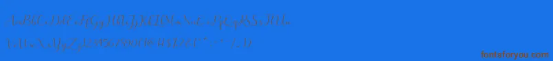 merlin-Schriftart – Braune Schriften auf blauem Hintergrund