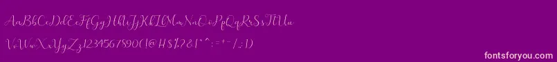 merlin-Schriftart – Rosa Schriften auf violettem Hintergrund