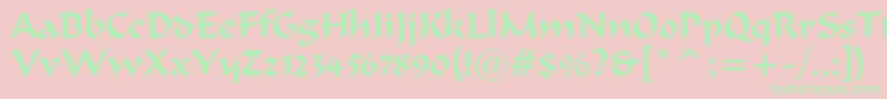 merlin Font – Green Fonts on Pink Background