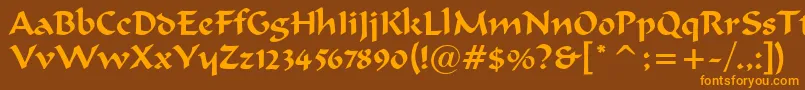 Więcej informacji o czcionce merlin Czcionka merlin – pomarańczowe czcionki na brązowym tle