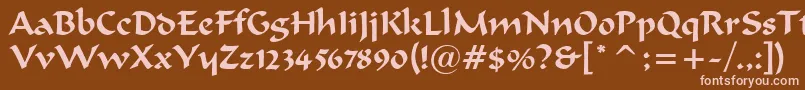 merlin Font – Pink Fonts on Brown Background