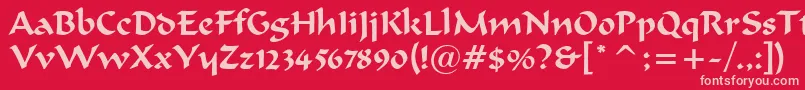 merlin Font – Pink Fonts on Red Background