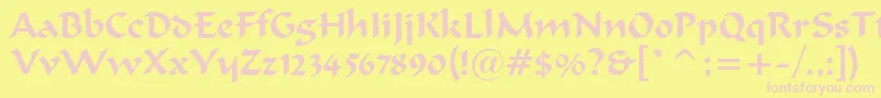 merlin Font – Pink Fonts on Yellow Background