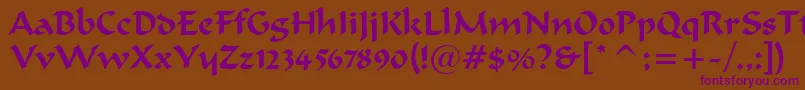 merlin Font – Purple Fonts on Brown Background