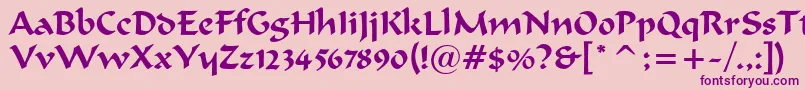 merlin Font – Purple Fonts on Pink Background