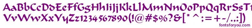 merlin-fontti – violetit fontit valkoisella taustalla