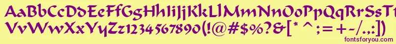 merlin Font – Purple Fonts on Yellow Background