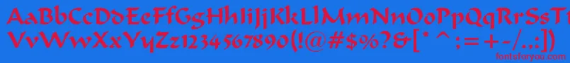 merlin Font – Red Fonts on Blue Background