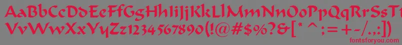 merlin Font – Red Fonts on Gray Background