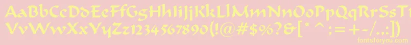 merlin Font – Yellow Fonts on Pink Background