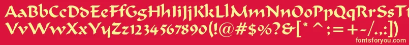 フォントmerlin – 黄色の文字、赤い背景