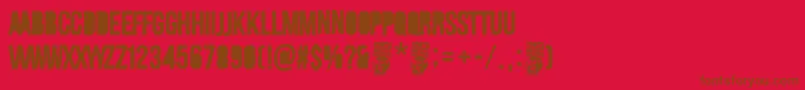 Merluza Company Font – Brown Fonts on Red Background