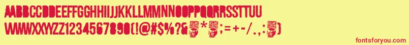 Merluza Company Font – Red Fonts on Yellow Background
