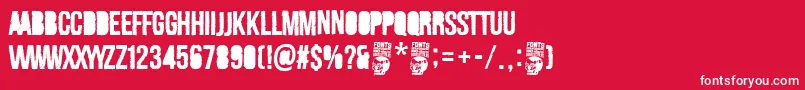 Merluza Company Font – White Fonts on Red Background