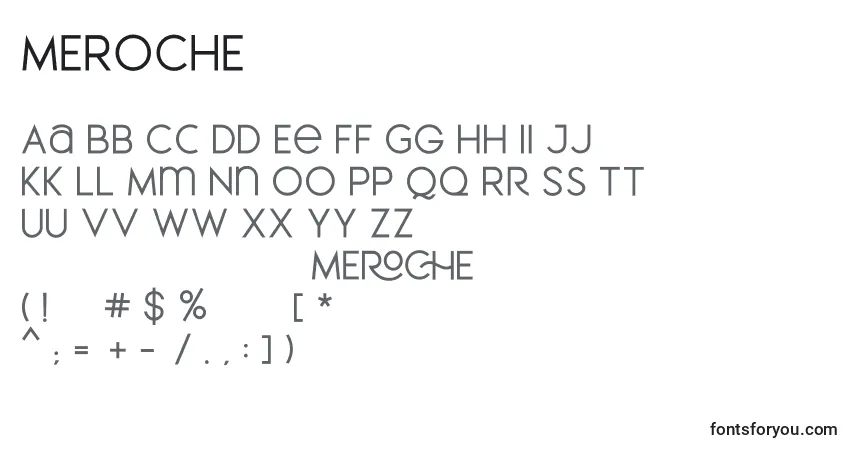 Fuente MEROCHE - alfabeto, números, caracteres especiales