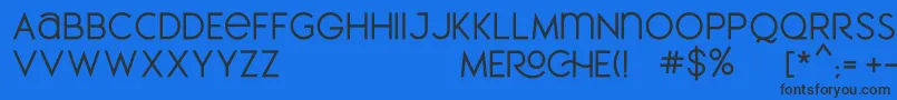 MEROCHE Font – Black Fonts on Blue Background