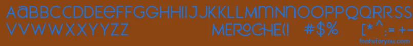 フォントMEROCHE – 茶色の背景に青い文字