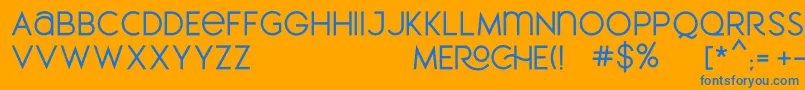 フォントMEROCHE – オレンジの背景に青い文字