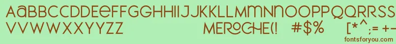 MEROCHE Font – Brown Fonts on Green Background