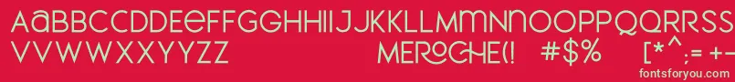 フォントMEROCHE – 赤い背景に緑の文字