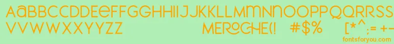 MEROCHE Font – Orange Fonts on Green Background