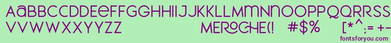 MEROCHE Font – Purple Fonts on Green Background