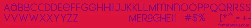 MEROCHE Font – Purple Fonts on Red Background