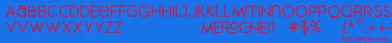 MEROCHE Font – Red Fonts on Blue Background